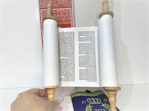 Handmade Sefer Torah Scroll Hebrew Jewish Bible Synagogue Judaica 14 Olive Wood. Replica for ...