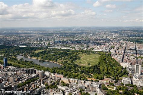 aeroengland | aerial photograph of Hyde Park London England UK. Also in the foreground of the ...