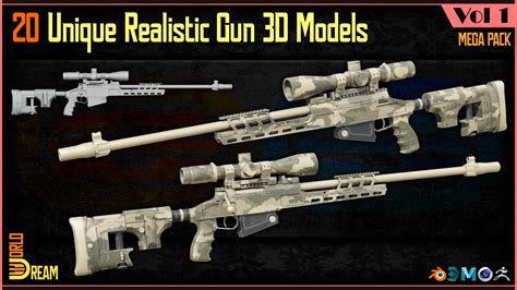 ArtStation - 20 Realistic Gun 3D Models with Textures | Game Ready ...