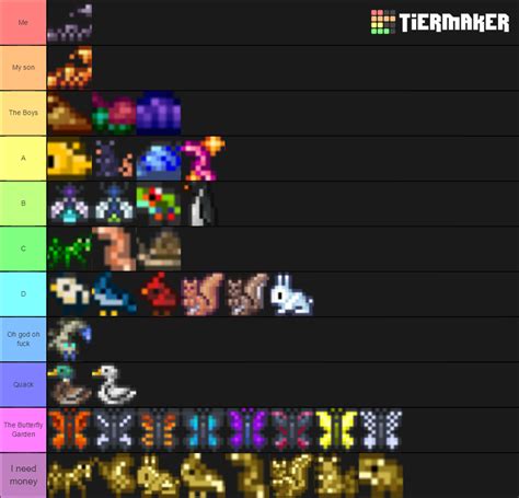 Terraria Critters Tier List (Community Rankings) - TierMaker