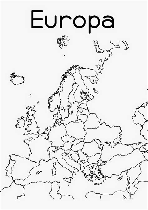 Mapa De Europa Para Colorear Con Nombres