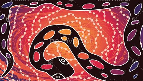 Aboriginal art vector painting with snake. - Download Graphics & Vectors | Aboriginal art, Snake ...