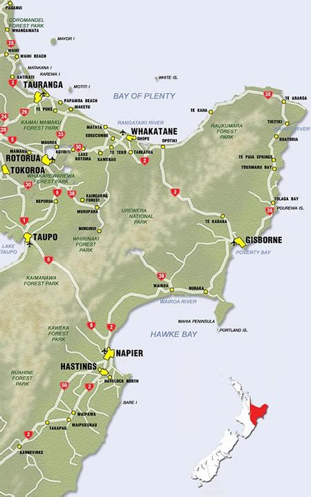 New Zealand Region Maps - Hawkes Bay