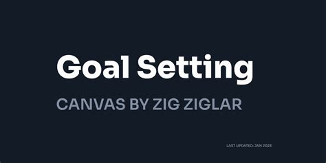 Goal Setting Canvas by Zig Ziglar | Figma