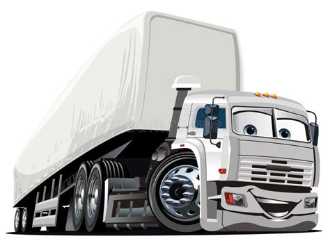 Vector Cartoon Semi Truck stock vector. Image of funny - 28332178