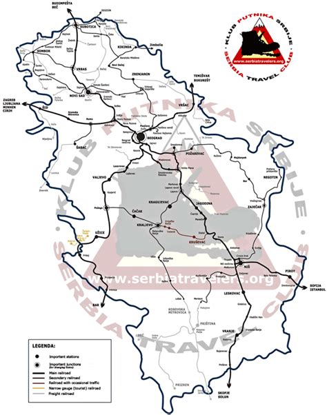 Serbian railway map