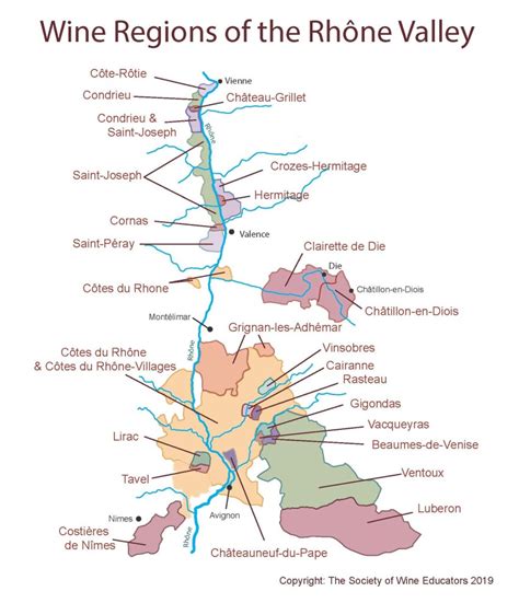 2023 Wine Map of: France – Rhône Valley - Society of Wine Educators