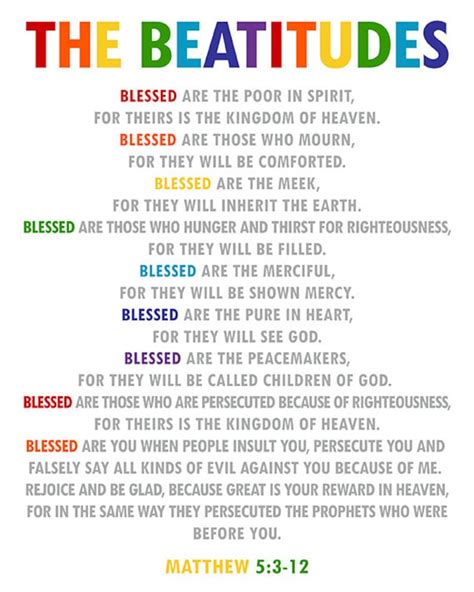 The Beatitudes. Christian Wall Art. Sunday School Decor. Matthew 5:3-12. Christian Decor. Church ...