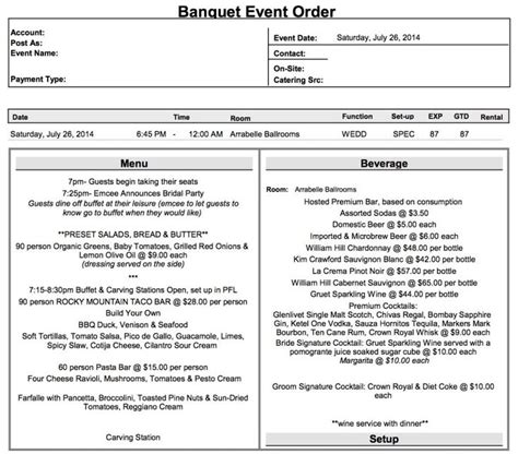 What is a Banquet Event Order (BEO)? | Event planning business, How to ...