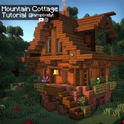 Mountain Cottage | Minecraft cottage, Minecraft house tutorials, Minecraft house plans