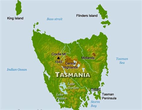 Tasmania Map Pictures | Map of Australia Region Political