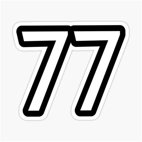 "Number 77 jersey Minimal" Sticker by Impressions94 | Redbubble