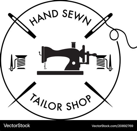 Vintage sewing machine logo Royalty Free Vector Image