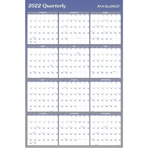 AT-A-GLANCE Vertical/Horizontal Reversible Erasable Yearly Wall Calendar, 36" x - Walmart.com ...