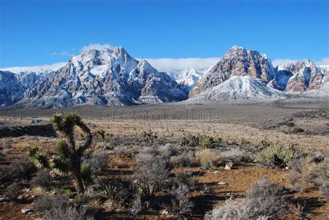 Winter in Red Rock Canyon Near Las Vegas. Nevada. Stock Photo - Image ...