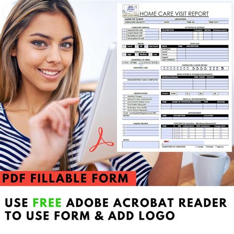Home Care Business Visit Report Form Template, Daily Log, Caregiving Checklist, Editable, PDF ...
