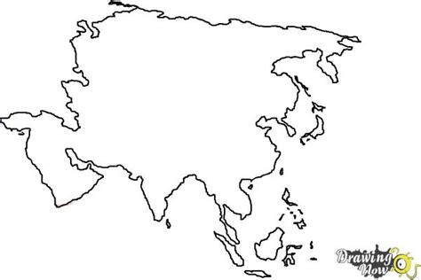 Asia Map Outline Coloring Pages