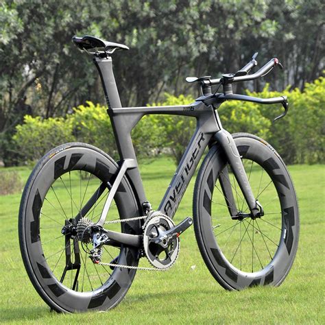 700C Complete Bike TT Bicycle Time Trial Triathlon Carbon Fiber Carbon Black Painting Frame TM6 ...