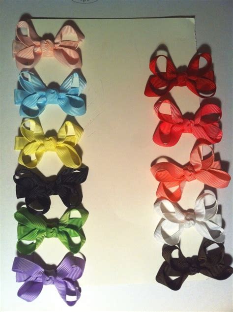 Items similar to Mini Bow Hair Clip Set-- You get one of each-- 11 total on Etsy