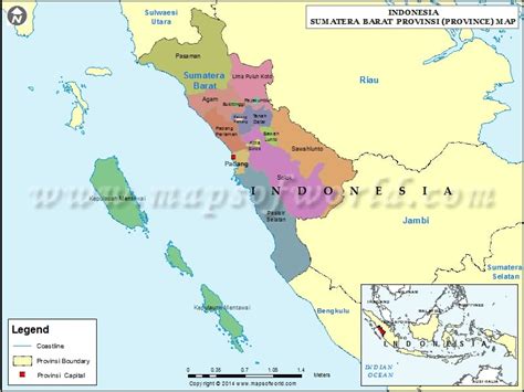 Sumatera Barat Map, Map of Sumatera Barat Province, Indonesia