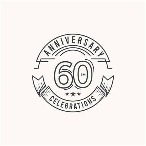 60 Years Anniversary Celebration Logo Vector Template Design ...