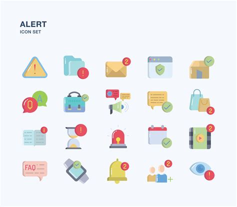 Alert and warning sign flat icon set 11999192 Vector Art at Vecteezy