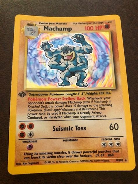 Pokemon Machamp Edition 1 Holographic Trading Card, Wizards of the ...