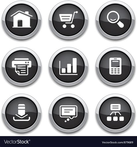 Black web buttons Royalty Free Vector Image - VectorStock