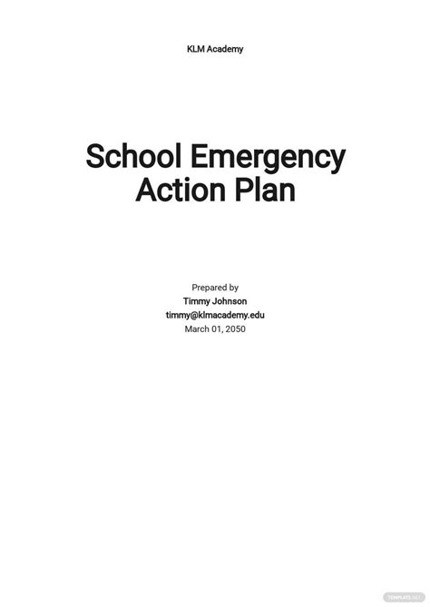 School Emergency Plan Templates