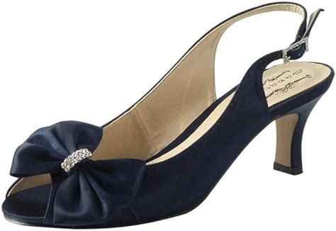 Chic Feet Ladies Womens Navy Blue Low Heel Special Occasion Bridal Bridesmaid Prom Wedding ...