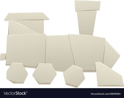 Origami train Royalty Free Vector Image - VectorStock