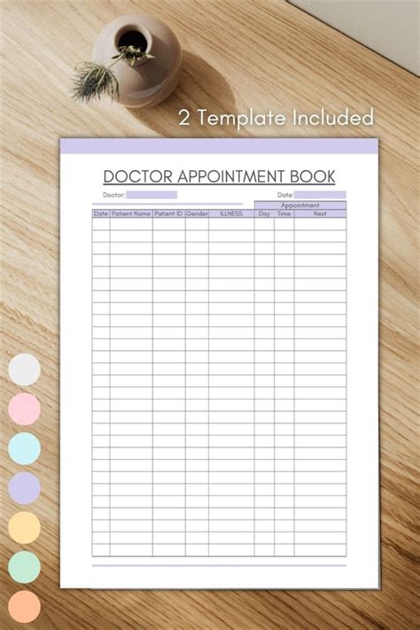 Printable Doctor Appointment Book, Doctor Visits Tracker, Doctor Visitation Log, Medical Record ...