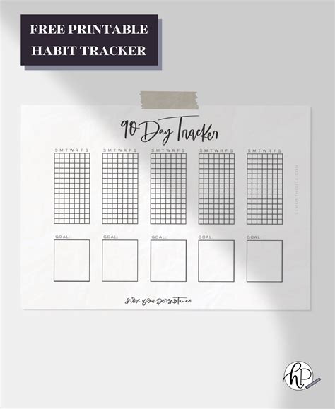 Free Printable 90 Day Habit Tracker - Hand Lettered Printables