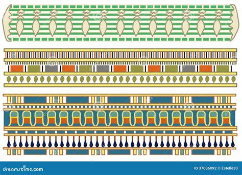 Ancient egyptian patterns stock illustration. Illustration of border - 37086092