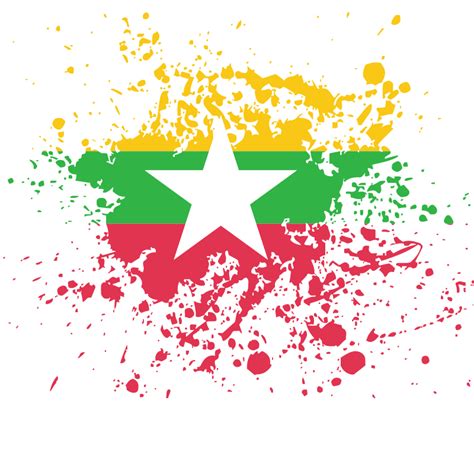 Myanmar flag ink grunge - Openclipart