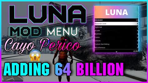 LUNA MOD MENU - Zero Gravity Los Santos | Adding 65 Billion with POG ...