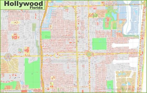 Large detailed map of Hollywood (Florida)