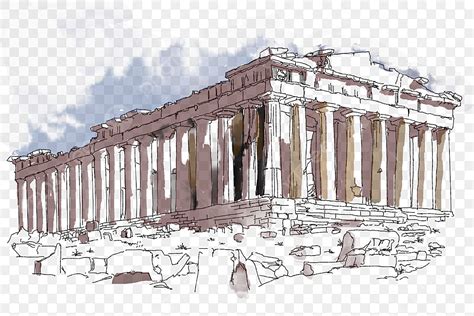 Greek Parthenon PNG Picture, Greek Parthenon Illustration, Tourist Attractions, Greek Parthenon ...