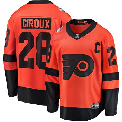 Men's Philadelphia Flyers #28 Claude Giroux Orange 2019 NHL Stitched ...