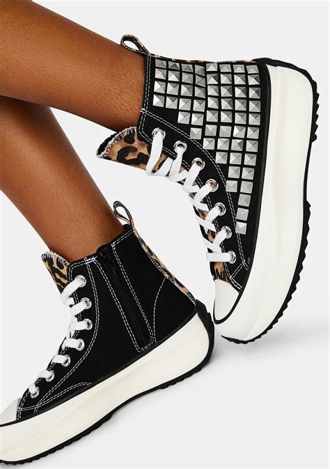 Steve Madden Shaft Studded Platform Sneakers | Dolls Kill