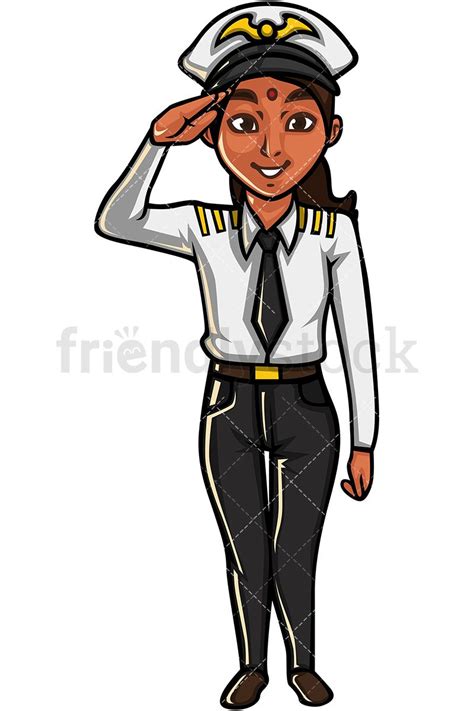 Indian Female Airline Pilot Cartoon Vector Clipart - FriendlyStock ...