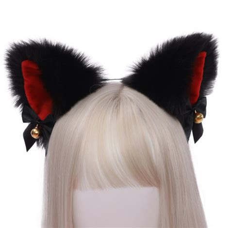 Black Realistic Cat Ears With Bells Cat ear clipSexy Cosplay | Etsy