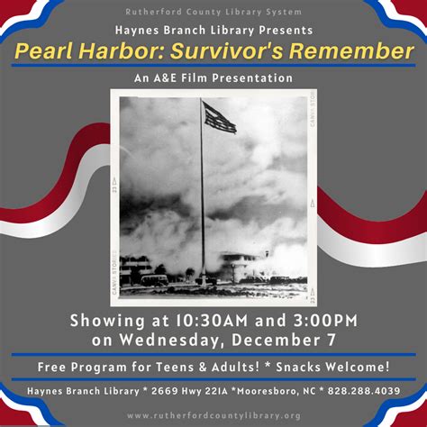 “Pearl Harbor: Survivors Remember” Video – Rutherford County Library System