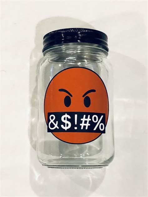 swearing emoji swear jar | Swear jar, Piggy bank diy, Mason jars