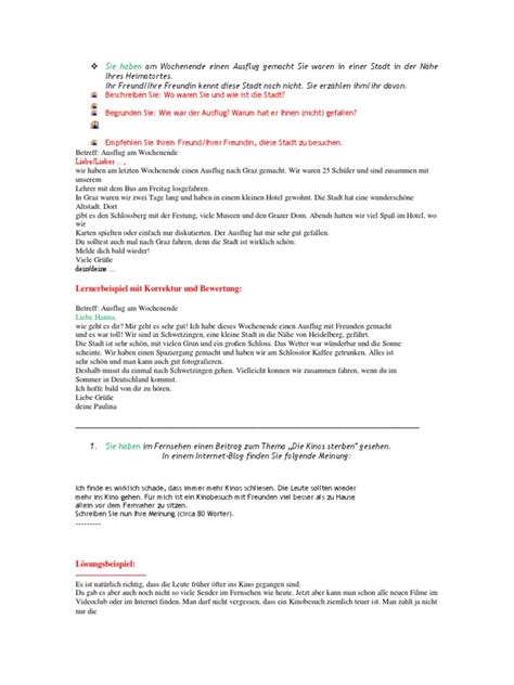 B2 Brief Schreiben Um Informationen ~ B2 Schriftlicher Ausdruck 4 Briefe: Bitte Um Informationen ...