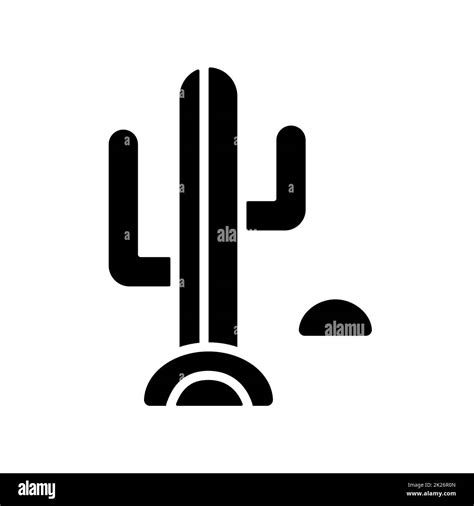 Desert cactus vector glyph icon. Nature sign Stock Photo - Alamy