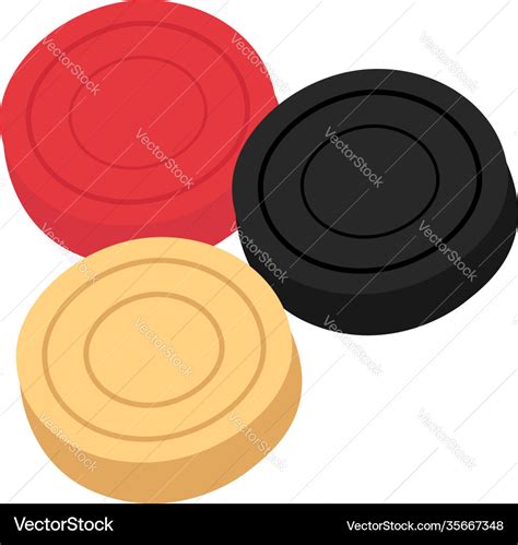 Carrom coins on white background Royalty Free Vector Image