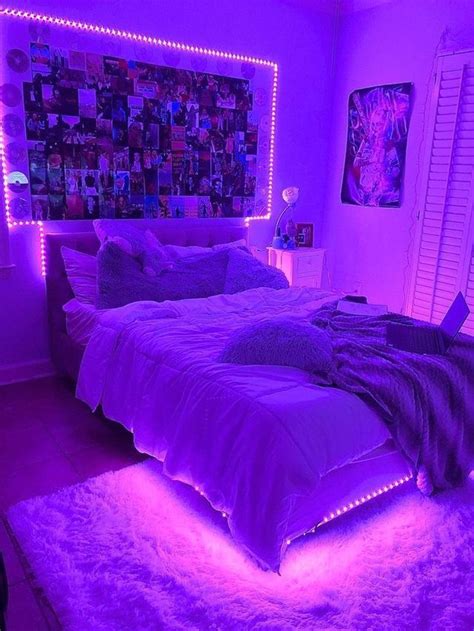 Pin by 𝑂𝑢𝑡𝑓𝑖𝑡 on Aestetique | Neon bedroom, Aesthetic bedroom, Redecorate bedroom