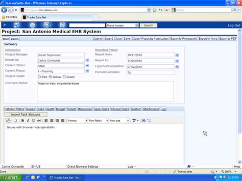 Web BasedProject Status Reporting Software