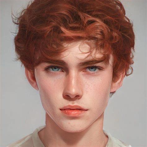 Boy Face, Face Men, Male Face, Orange Hair, Green Hair, Red Hair Blue ...